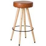 Tabouret de bar en cuir marron jocelin Tabouret de bar en cuir marron jocelin