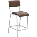 Aubry gaspard - tabouret de bar en cuir et mtal hauteur sige 65 cm
