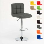 Tabouret de bar cuisine fixe pivotant rglable dossier repose - pied atlanta - gris