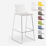 Tabouret de bar de cuisine grand soleil 74 cm design spider slitta - transparent