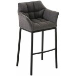 Clp - tabouret de bar damaso en tissu avec 4 pieds gris titane noir