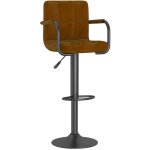 Tabourets de bar design avec accoudoir velours marron konfa