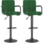 Tabourets de bar design avec accoudoir velours vert fonc konfa - lot de 2
