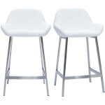 Miliboo - tabourets de bar design blancs et pieds mtal (lot de 2) ringer