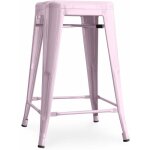 Tabouret de bar - design industriel - 60cm - nouvelle �dition - stylix rose p�le