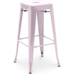 Privatefloor - tabouret de bar - design industriel - 76cm - nouvelle �dition - stylix rose p�le