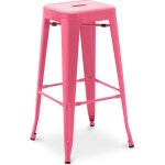 Privatefloor - tabouret de bar ? style industriel ? acier ? 76 cm ? stylix rose