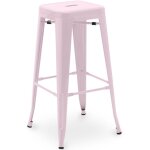 Tabouret de bar - design industriel - 76cm - stylix rose p�le