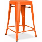 Tabouret de bar - design industriel - acier mat - 60cm - nouvelle �dition - stylix orange