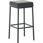 Tabouret de bar design moderne en synthétique noir pieds forme carré métal noir mat 100000627 Tabouret de bar design moderne en synthétique noir pieds forme carré métal noir mat 100000627