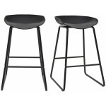 Miliboo - tabourets de bar design noirs h65 cm (lot de 2) pebble