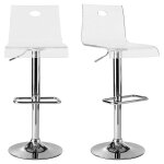 Tabouret de bar design en plexiglas transparent (lot de 2) saturne