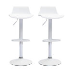 Miliboo - tabourets de bar design réglables blancs 360° (lot de 2) kronos Miliboo - tabourets de bar design réglables blancs 360° (lot de 2) kronos
