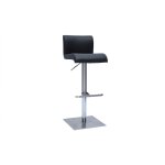 Miliboo - tabouret de bar design rglable noir et inox bross sheina