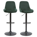 Tabourets de bar design rglables velours vert (lot de 2) holo
