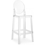 Tabouret de bar avec dossier - design transparent - 65cm - victoria queen transparent