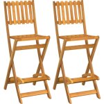 Tabourets de bar d'ext�rieur pliants lot de 2 bois d'acacia vidaxl