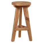 Meubletmoi - tabouret de bar rond h. 65 cm en bois massif pin recycl - chalet