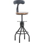 Clp - tabouret de design industriel antique en argent