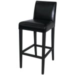 Tabouret de bar haut avec dossier en simili cuir noir - bolero Tabouret de bar haut avec dossier en simili cuir noir - bolero