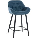 Clp - tabouret de bar gibson avec pieds en m�tal bleu tissu