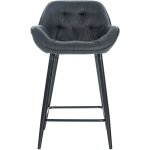 Tabouret de bar gibson avec pieds en mtal gris fonc tissu