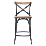 Miliboo - tabouret de bar industriel en bois et m�tal vieilli noir 65 cm jake