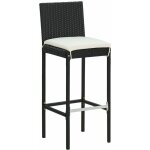 Inlife tabourets de bar de jardin et coussins 2pcs noir résine tressée Inlife tabourets de bar de jardin et coussins 2pcs noir résine tressée