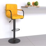 Tabouret de bar jaune moutarde velours vidaxl