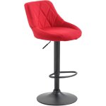 Tabouret de bar lazio en tissu hauteur r�glable si�ge pivotant rouge noir