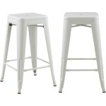 Rendez - vous déco - lot de 2 tabourets pour îlot central 66 cm en métal blanc mat - indus Rendez - vous déco - lot de 2 tabourets pour îlot central 66 cm en métal blanc mat - indus