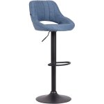 Tabouret de bar milet en tissu et pied m�tal bleu noir