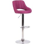 Tabouret de bar milet en tissu et pied m�tal violet chrome