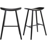 Miliboo - tabourets de bar noirs h65 cm (lot de 2) demory