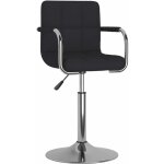 Tabouret de bar noir tissu 4