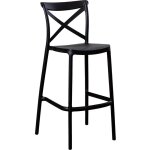 Tabouret de bar en plastique polypropyl�ne sprint noir, empilable h 75 cm