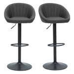 Miliboo - tabourets de bar r�glables design gris anthracite (lot de 2) sheru