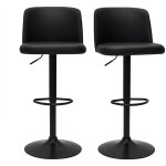 Miliboo - tabourets de bar design r�glables noirs et m�tal noir (lot de 2) monti