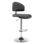 Tabouret de bar rglable simili cuir gris et mtal chrom axim