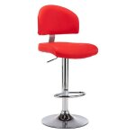 Tabouret de bar rglable simili rouge vif et mtal chrom axim