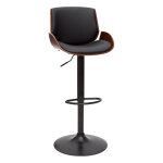 Miliboo - tabouret de bar relevable noir et bois fonc� vesper