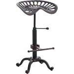 Tabouret de bar avec repose - pied design industriel mtal bronze vieilli vintage tdb10404