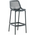 Dcoshop26 - tabouret de bar avec repose - pieds design moderne plastique gris fonc intrieur ou extrieur ...