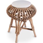 Privatefloor - tabouret de bar en rotin - style boho bali - lera blanc