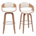 Miliboo - tabourets de bar scandinaves pivotants 360 en bois clair h65 cm (lot de 2) gao