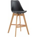 Dcoshop26 - tabouret de bar style scandinave avec repose - pieds en bois assises en plastique et synthtique ...
