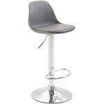 D�coshop26 - tabouret de bar en synth�tique et plastique rouge pied en gris r�glable et pivotant 100000146 ...