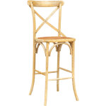 Tabouret de bar thonet en frêne massif et assise en rotin avec finition naturelle l 46 x pr 42 x h 118 ... Tabouret de bar thonet en frêne massif et assise en rotin avec finition naturelle l 46 x pr 42 x h 118 ...