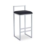 Paris prix - tabouret de bar velours 'dakota' 80cm noir & argent
