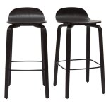 Miliboo - tabourets de bar vintage bois noir h68 cm (lot de 2) obra